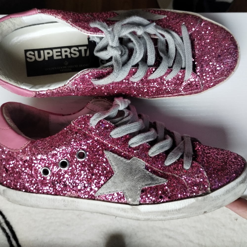 Golden Goose Pink Glitter Sneakers 5.5 - Picture 4 of 13